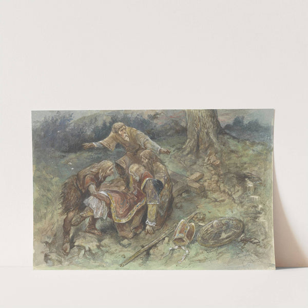 Gewonde Adalbert wordt weggedragen by Charles Rochussen