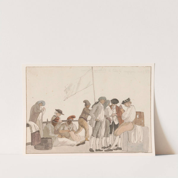 Gezelschap aan boord van schip l’Heureuse Marianne (1778) by Abraham-Louis-Rodolphe Ducros