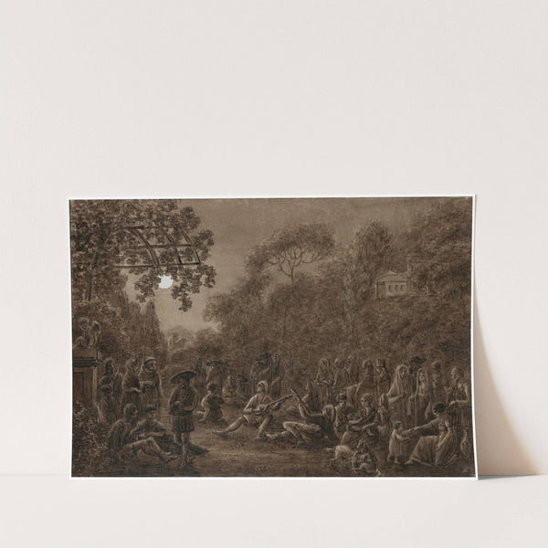 Gezelschap in park bij nacht met muzikanten by Otto Howen