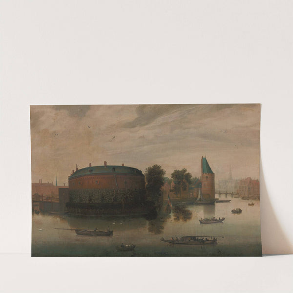 Gezicht op de Binnen-Amstel met het Rondeel by Hendrik Cornelisz. Vroom