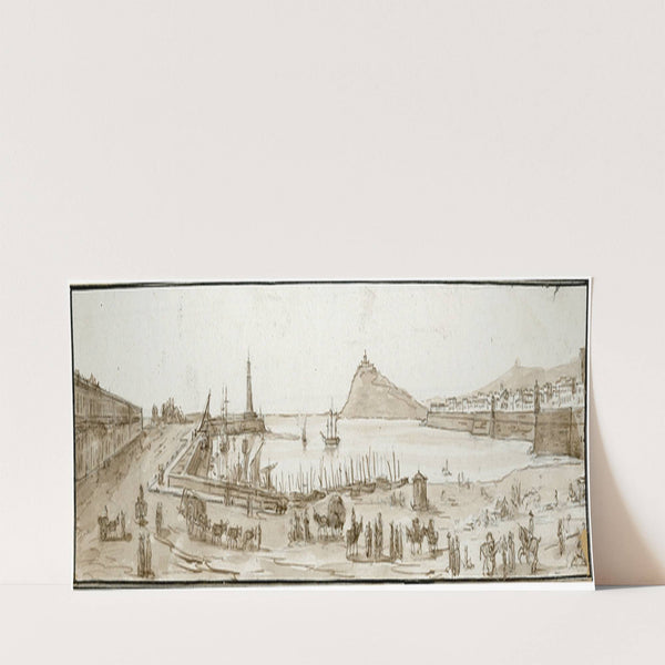 Gezicht op de haven van Barcelona by Otto Howen