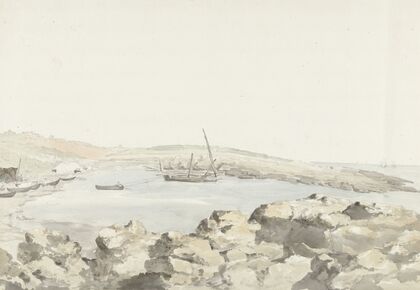 Gezicht op de haven van Luogo Vivo (1778)