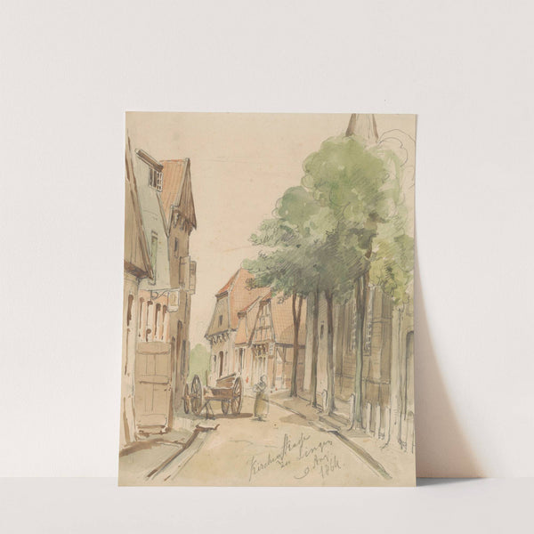 Gezicht op de Kirchenstrasze te Lingen by Jan Striening