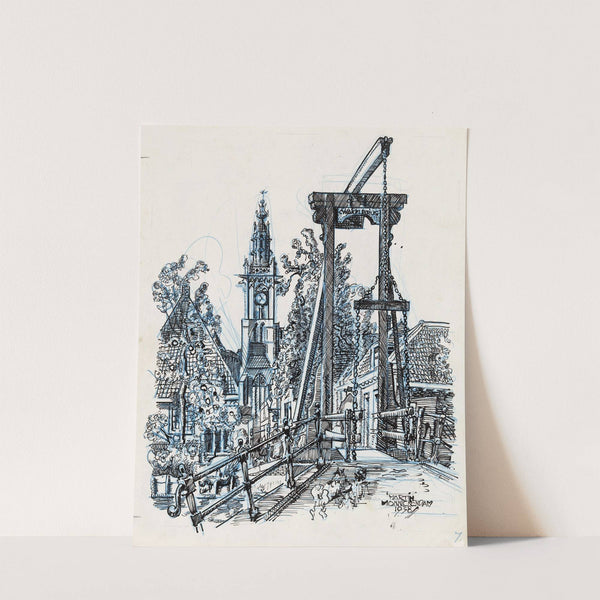 Gezicht op de Kwakelbrug en de toren van de Onze Lieve Vrouwekerk te Edam by Martin Monnickendam