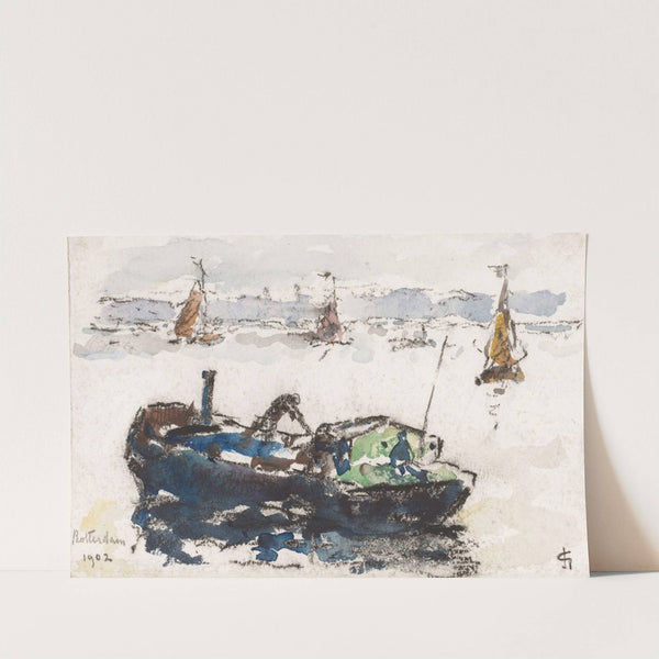 Gezicht op de Maas bij Rotterdam by Carel Nicolaas Storm van 's-Gravesande