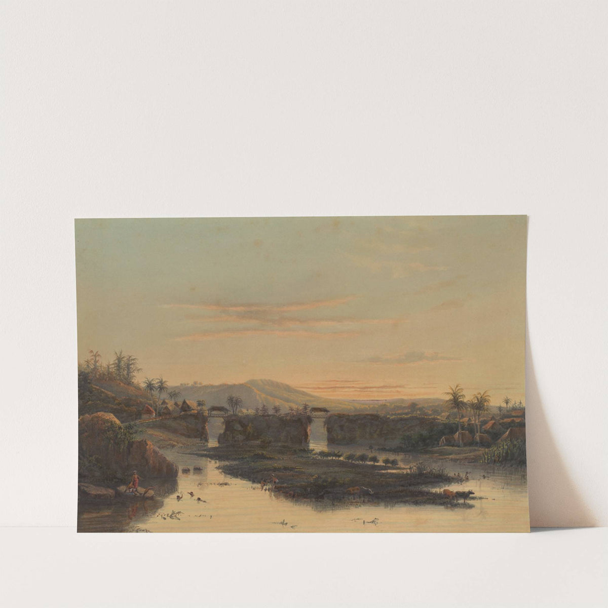 Gezicht op de omgeving van Batavia Landschap in de Batavische ommelanden (1869) by Johan Conrad Greive