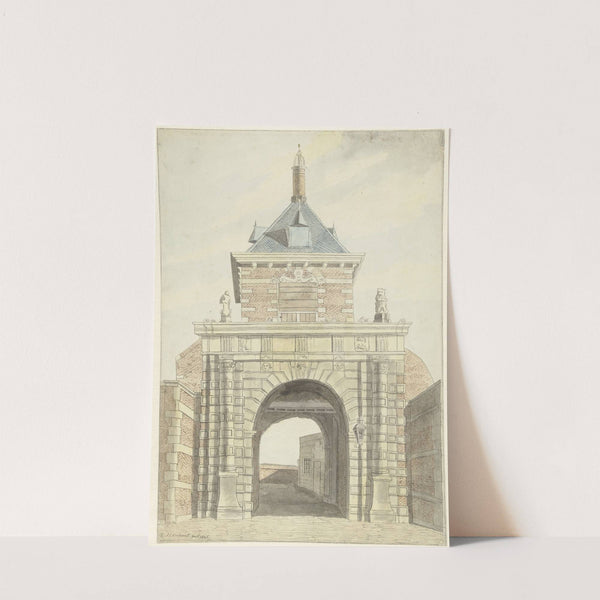 Gezicht op de oude Vriesche Poort te Alkmaar, van voren by Jacobus Andreas Crescent