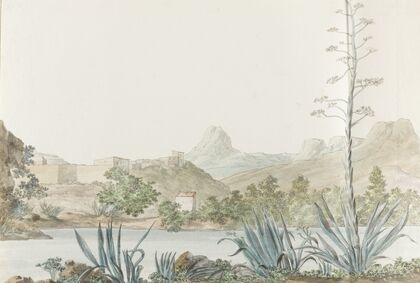 Gezicht op de rivier Platani en Agrigento in Palermo — size preview