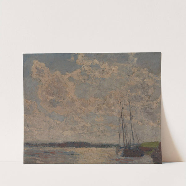 Gezicht op de Schelde (schets) by Georges Léon Ernest Buysse