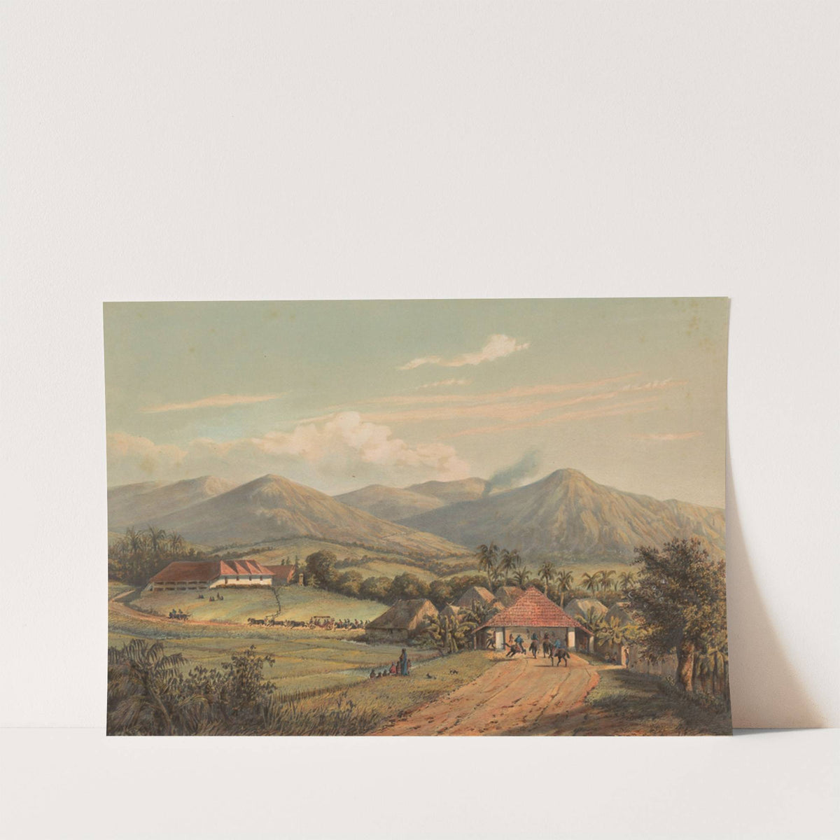 Gezicht op de weg tussen Buitenzorg en Preanger. De groote weg van Buitenzorg naar de Preanger regentschappen (1869) by Johan Conrad Greive