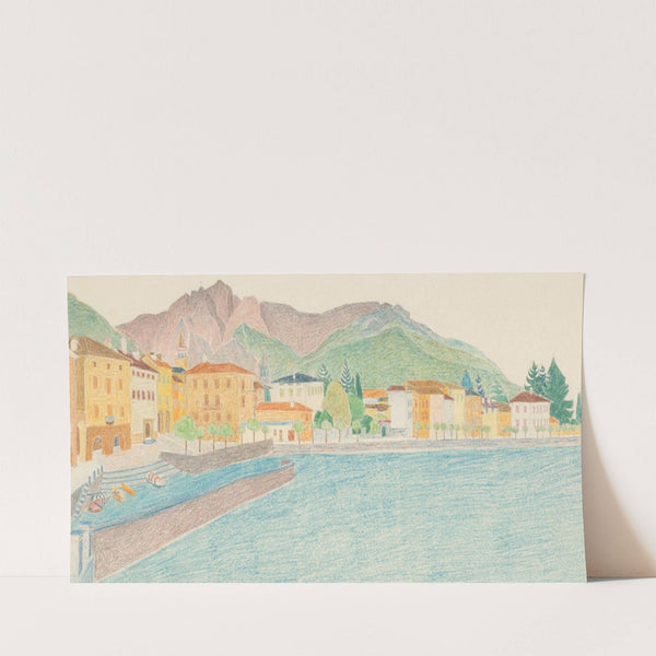 Gezicht op een Italiaanse stad aan het water (1936) by Reijer Stolk