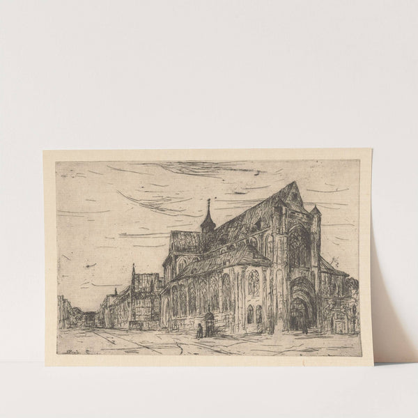 Gezicht op een kerk (1873-1931) by Etienne Bosch