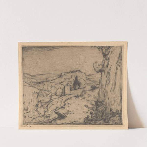 Gezicht op een oosterse stad in een dal (1877 - 1932) by Marius Bauer