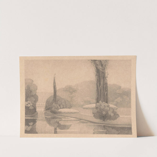 Gezicht op een park Bij een kasteel (1896) by Simon Moulijn