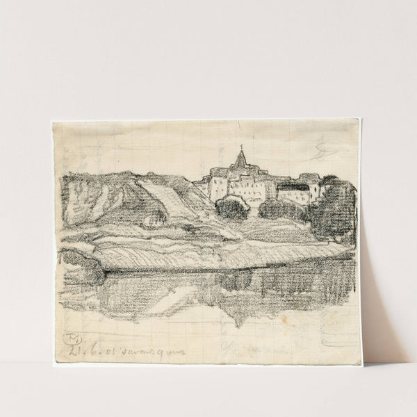 Gezicht op een stad in de Maasvallei by Theo van Hoytema