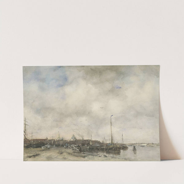 Gezicht op een stad by Jacob Maris