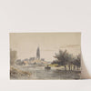 Gezicht op een stadje, gezien van over een rivier (1828 - 1897) by Adrianus Eversen