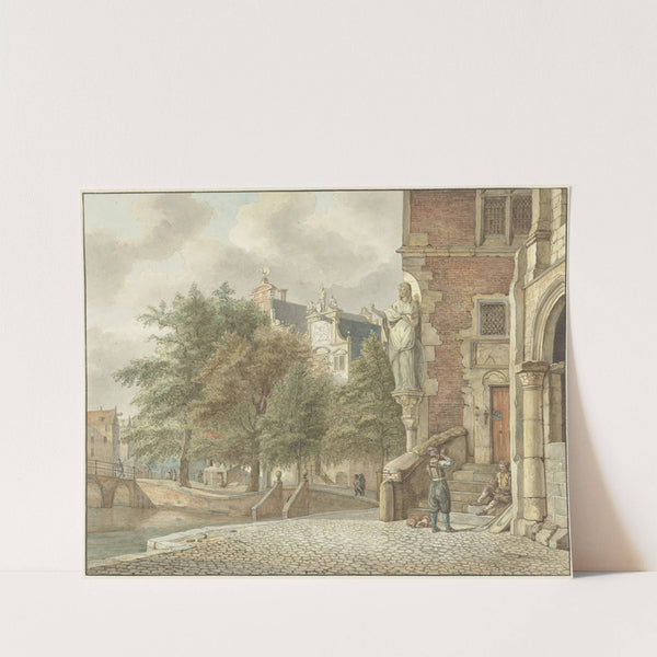 Gezicht op een stadsgracht after Jan van der Heyden by Reinier Vinkeles