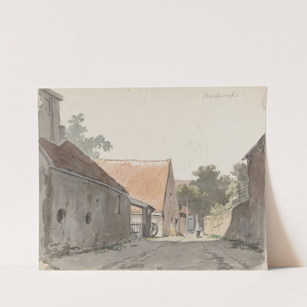 Gezicht op een straatje te Harderwijk (1828 - 1897) by Adrianus Eversen