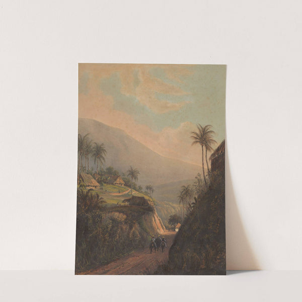 Gezicht op een weg naar de vallei van Salak op Java Weg van buitenzorg naar de vallei van de Salak (1869) by Johan Conrad Greive