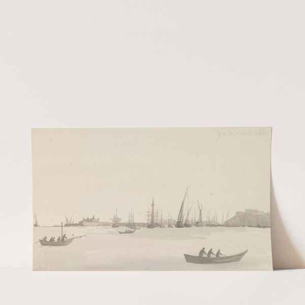 Gezicht op Golf van Napels vanaf kade bij kerk Santa Maria del Carmine (1778) by Abraham-Louis-Rodolphe Ducros