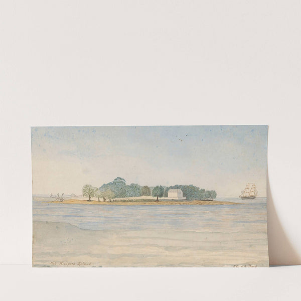 Gezicht op het eiland Kuiper in de baai van Batavia (1843 - 1845) by J. G. van der Does