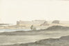Gezicht op het kasteel in de haven van Barletta