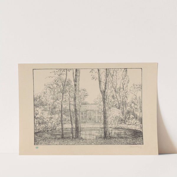 Gezicht op het landhuis van buitenplaats Cromvliet Cromvliet (1929) by Simon Moulijn