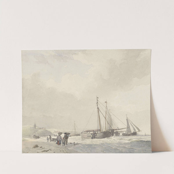 Gezicht op het strand bij Scheveningen by Hendrikus van de Sande Bakhuyzen