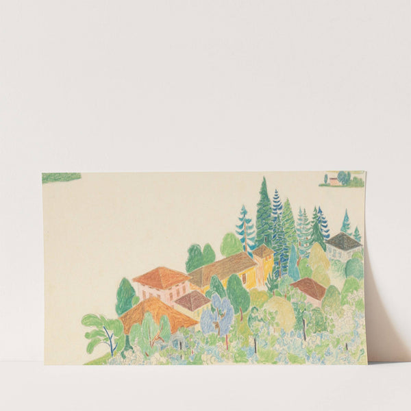 Gezicht op Italiaanse huizen in bergachtig landschap (1936) by Reijer Stolk