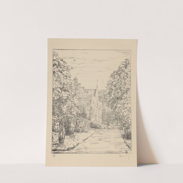 Gezicht op jachthuis Ter Horst vanaf oprijlaan Huis ter Horst (1929) by Simon Moulijn