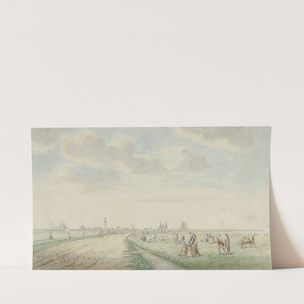 Gezicht op Kampen van de landzijde (1770 - 1810) by Pieter Remmers