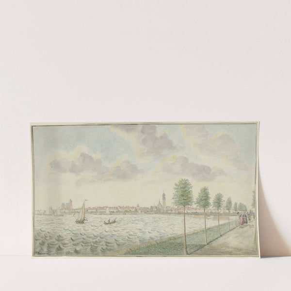 Gezicht op Kampen van de rivierzijde (1770 - 1810) by Pieter Remmers