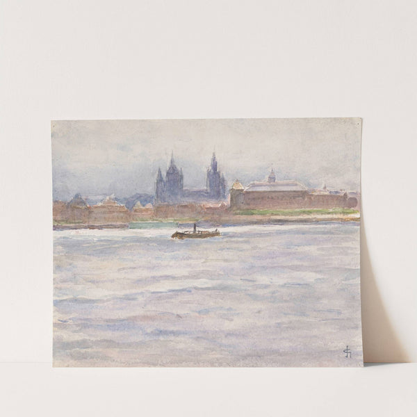 Gezicht op Mainz vanaf de rivier by Carel Nicolaas Storm van 's-Gravesande