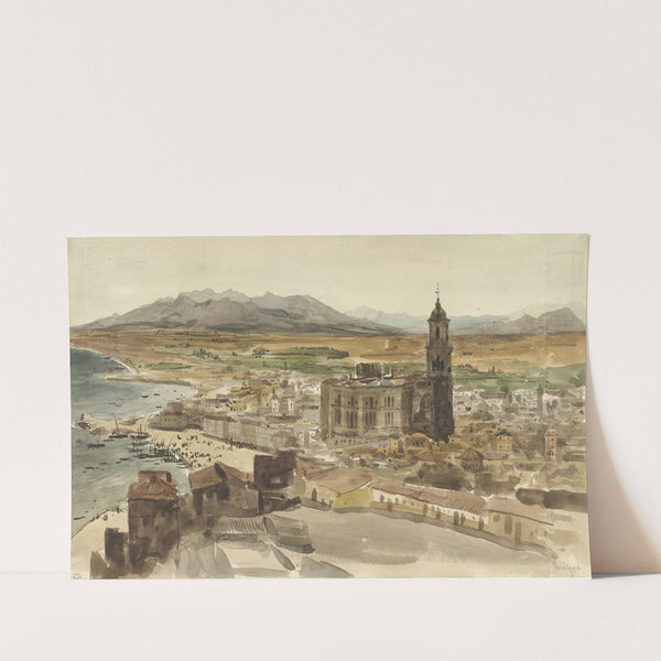 Gezicht op Malaga vanuit het Noorden by Adrien Dauzats