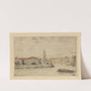 Gezicht op Oostende in het oosten by James Ensor