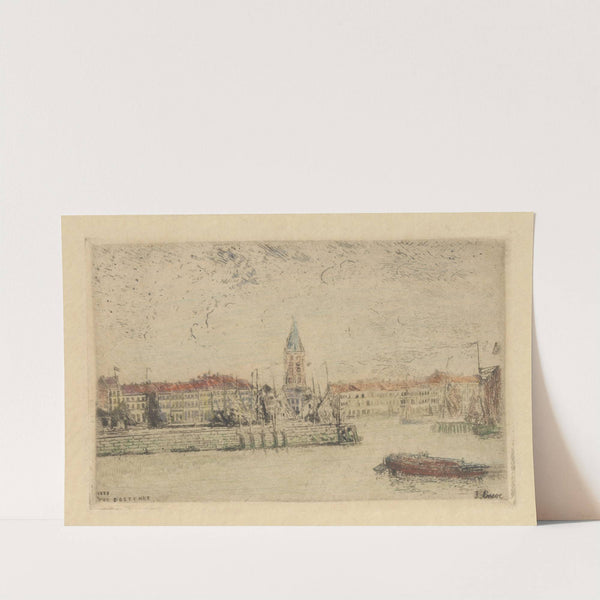 Gezicht op Oostende in het oosten by James Ensor