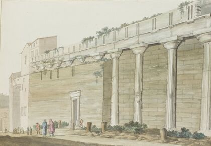 Gezicht op oude Minerva tempel op eiland Syracuse