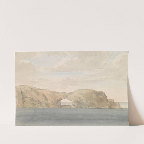 Gezicht op rots met gat op kleine eiland Cumina bij Gozo (1778) by Abraham-Louis-Rodolphe Ducros