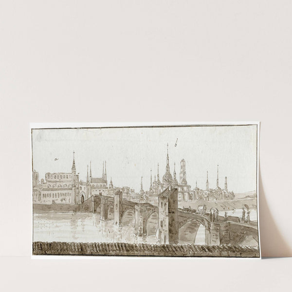 Gezicht op Saragossa by Otto Howen