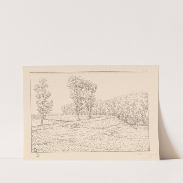 Gezicht op stadswallen van Naarden Op de wallen (1933) by Simon Moulijn