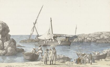 Gezicht op Tarente en haven van Luogo Vivo (1778)