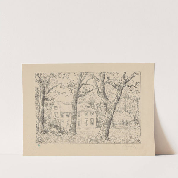 Gezicht op villa Groot Haesebroek vanuit de tuin Groot Hasebroeck (1929) by Simon Moulijn