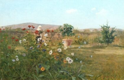 Giardino con donna