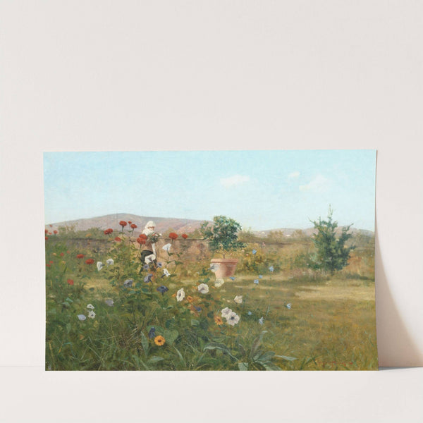 Giardino con donna by Angiolo Tommasi