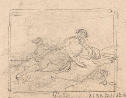 Giotto Di Bondone Drawing his Sheep in the Sand