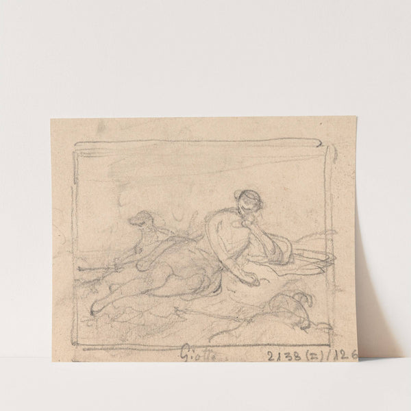 Giotto Di Bondone Drawing his Sheep in the Sand by Nicaise De Keyser