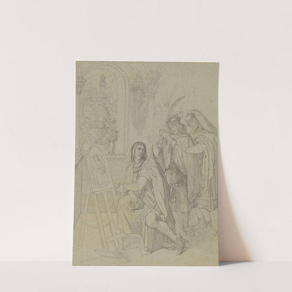 Giotto, von zwei vornehmen Florentinern beim Malen bewundert by Ferdinand Fellner