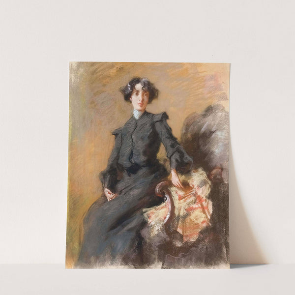 Giovane donna in salotto by Pompeo Mariani