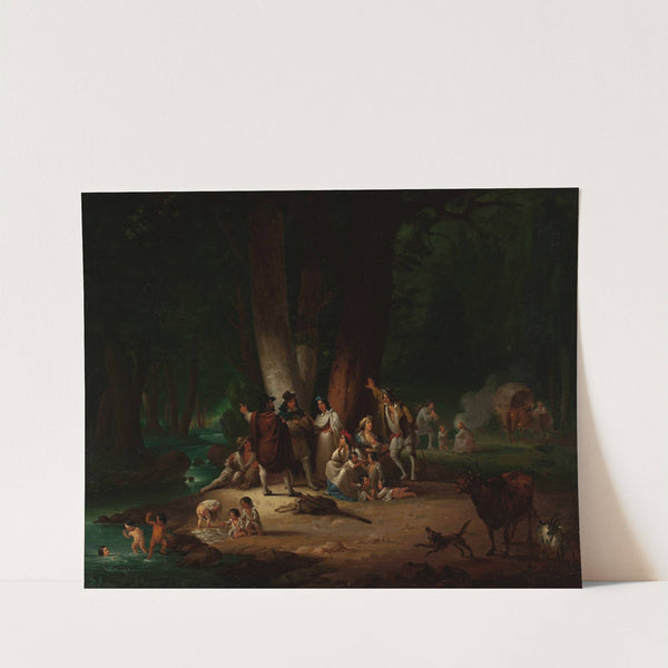 Gipsy camp at waterside by Wincenty Smokowski